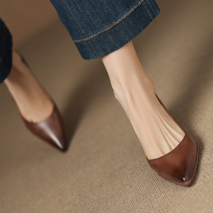 Calenne kitten heels i læder
