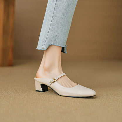 Manuela | Mary Jane-mules med hæl
