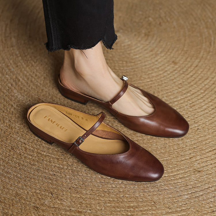 Luciana | Mary Jane-mules med mandelformet snude
