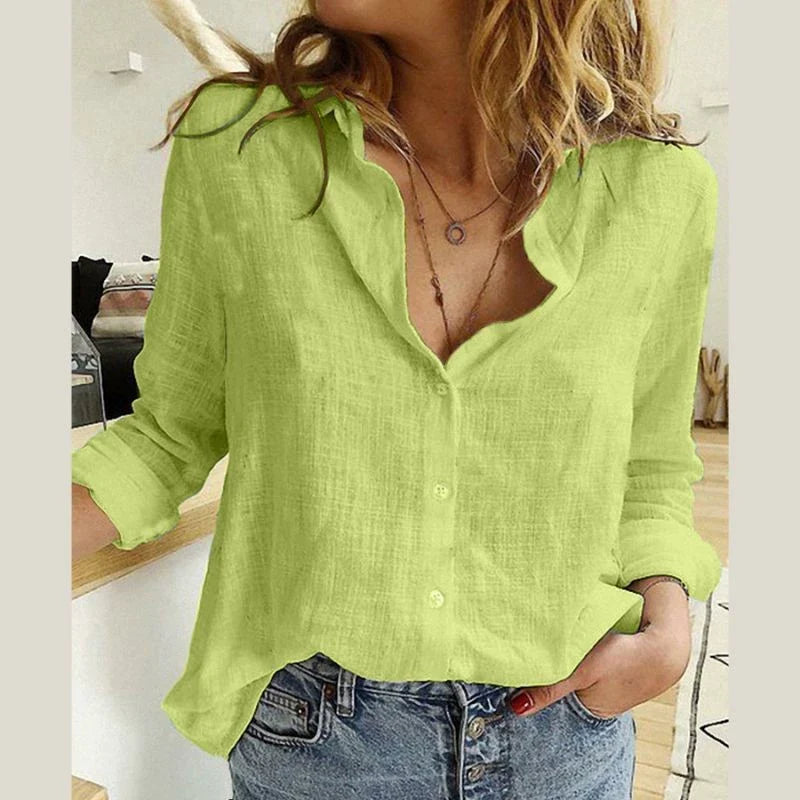 Aurélie™ — Elegant bomuldsbluse i naturlig stil