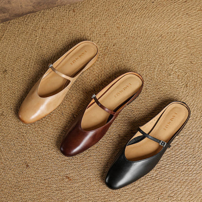 Bianca | Mary Jane-mules med mandelformet snude