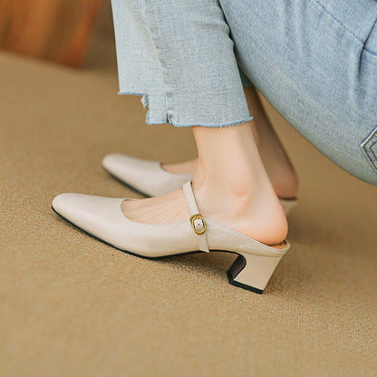 Manuela | Mary Jane-mules med hæl