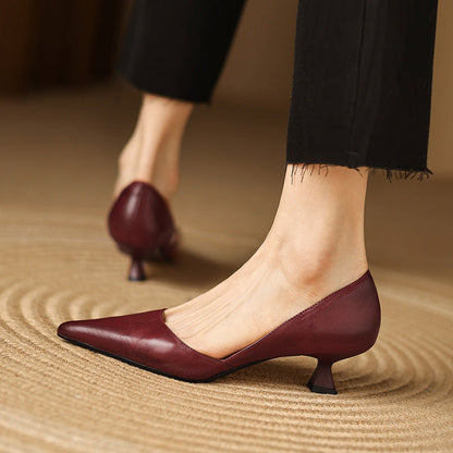 Ceyra Kitten Heels i læder