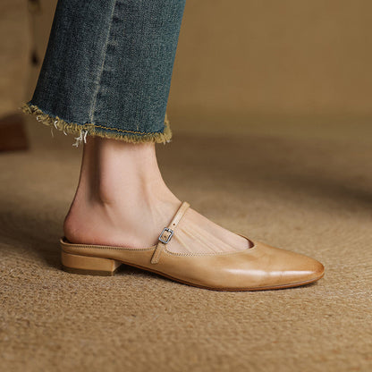 Bianca | Mary Jane-mules med mandelformet snude