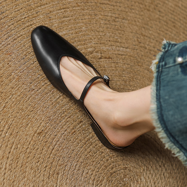 Luciana | Mary Jane-mules med mandelformet snude