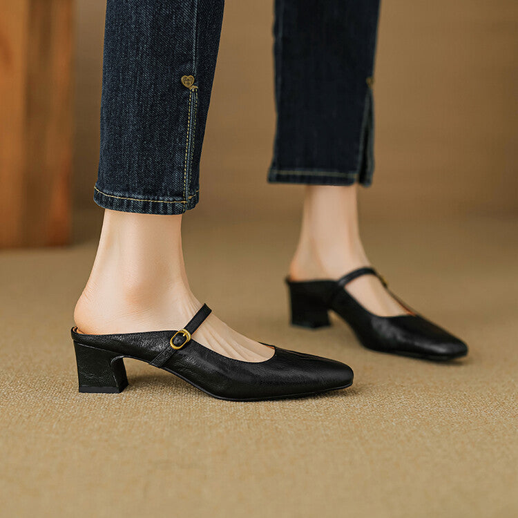 Manuela | Mary Jane-mules med hæl
