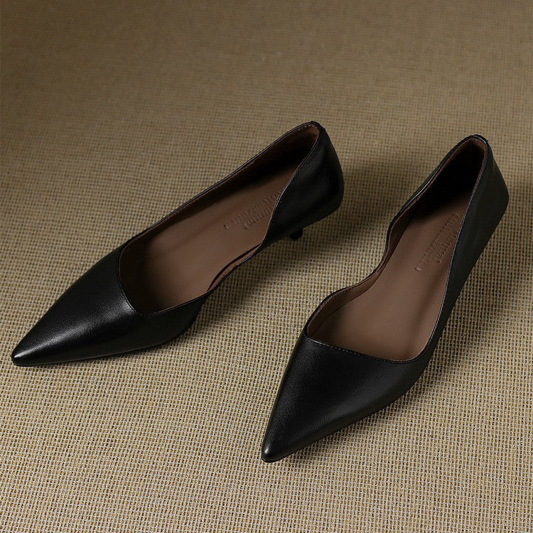 Orlisse pumps i læder med kitten heel