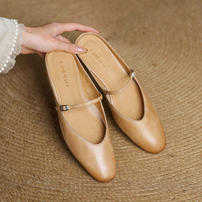 Bianca | Mary Jane-mules med mandelformet snude