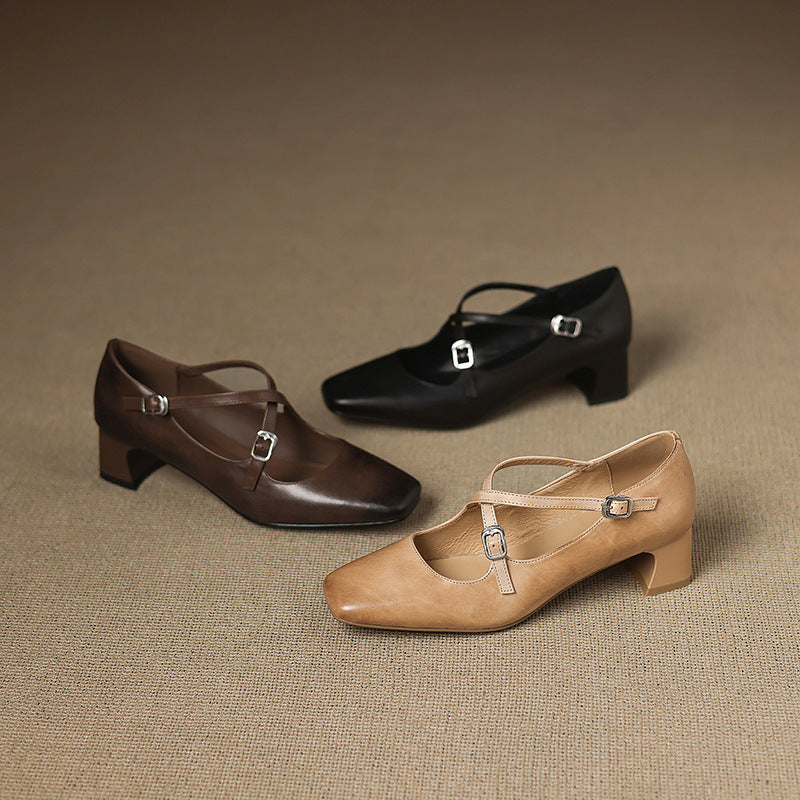 Marvane Kitten Heels i læder