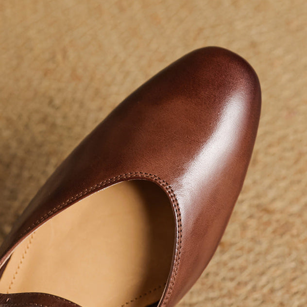 Bianca | Mary Jane-mules med mandelformet snude