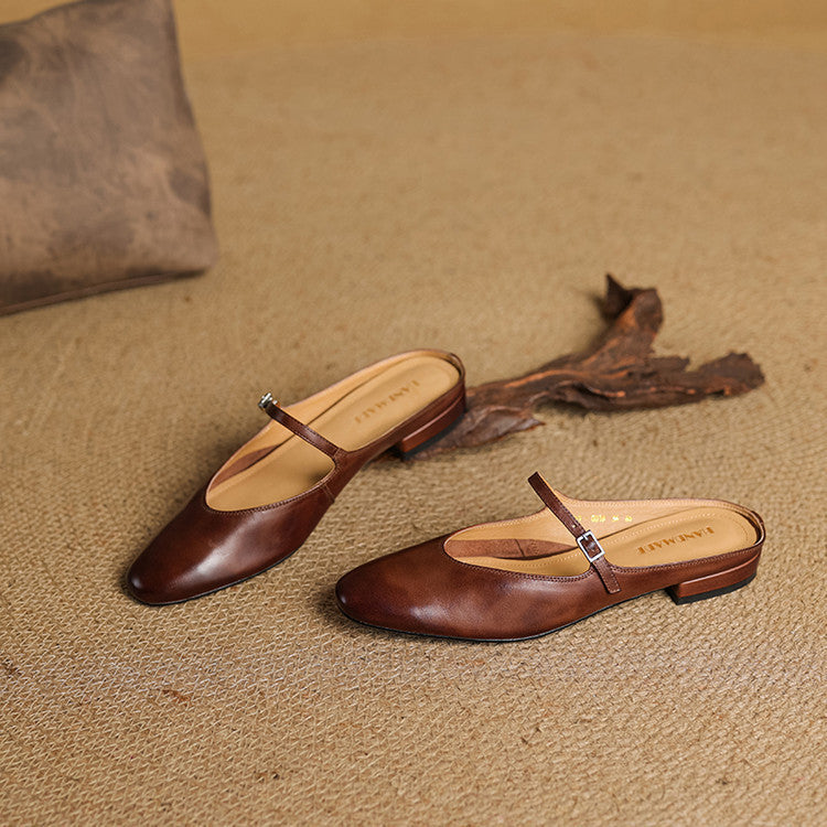 Bianca | Mary Jane-mules med mandelformet snude