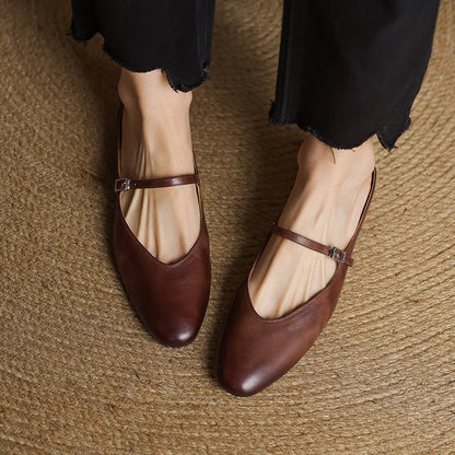 Bianca | Mary Jane-mules med mandelformet snude