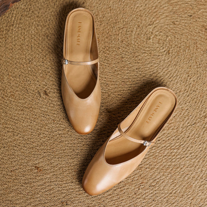Bianca | Mary Jane-mules med mandelformet snude