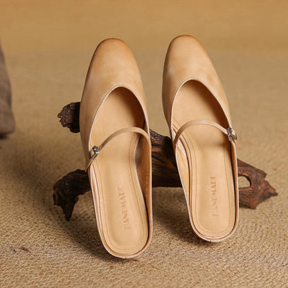 Bianca | Mary Jane-mules med mandelformet snude