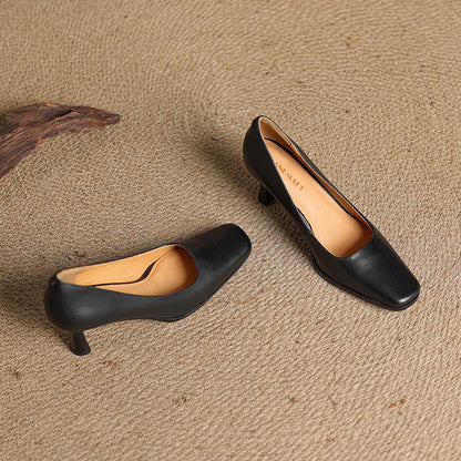 Elviera pumps i læder