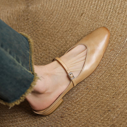 Bianca | Mary Jane-mules med mandelformet snude