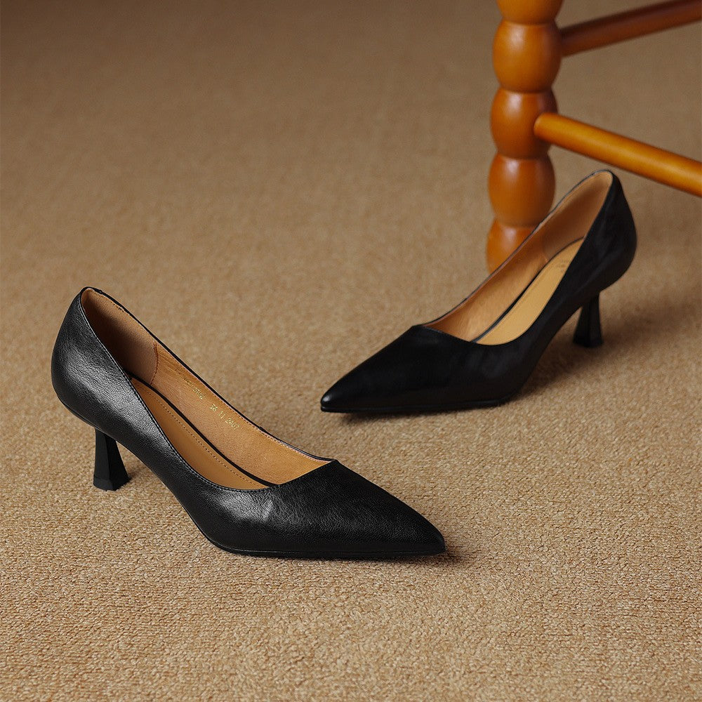 Cymara pumps i læder