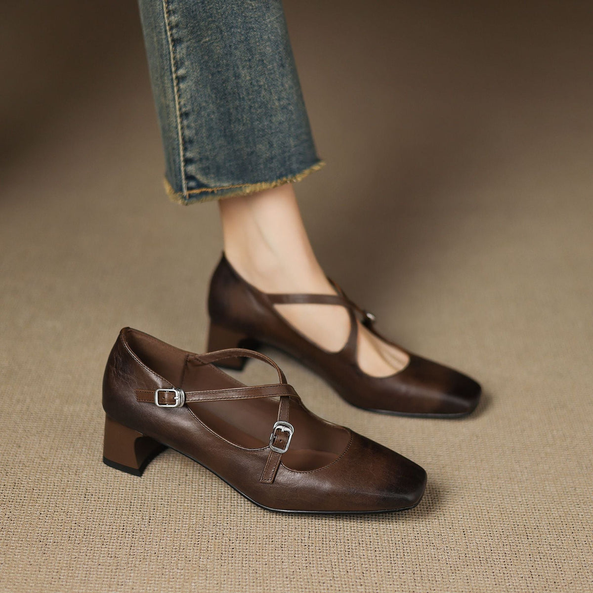 Marvane Kitten Heels i læder