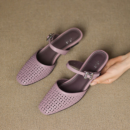 Lou | Perforerede Mules med Rem