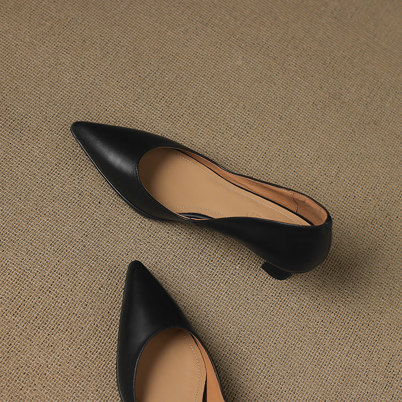 Calenne kitten heels i læder