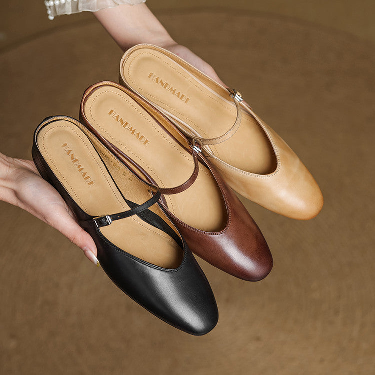 Bianca | Mary Jane-mules med mandelformet snude