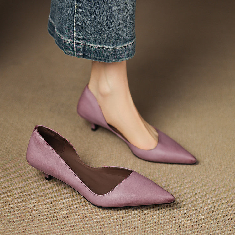 Orlisse pumps i læder med kitten heel