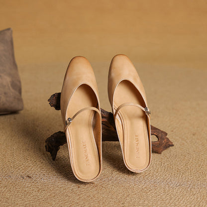 Luciana | Mary Jane-mules med mandelformet snude
