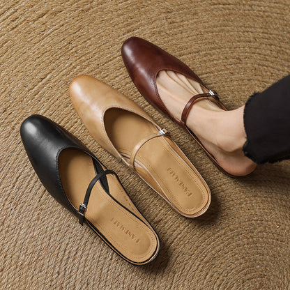 Bianca | Mary Jane-mules med mandelformet snude