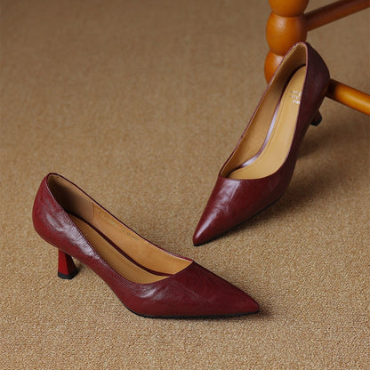 Cymara pumps i læder