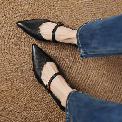 Eloria kitten heels i læder