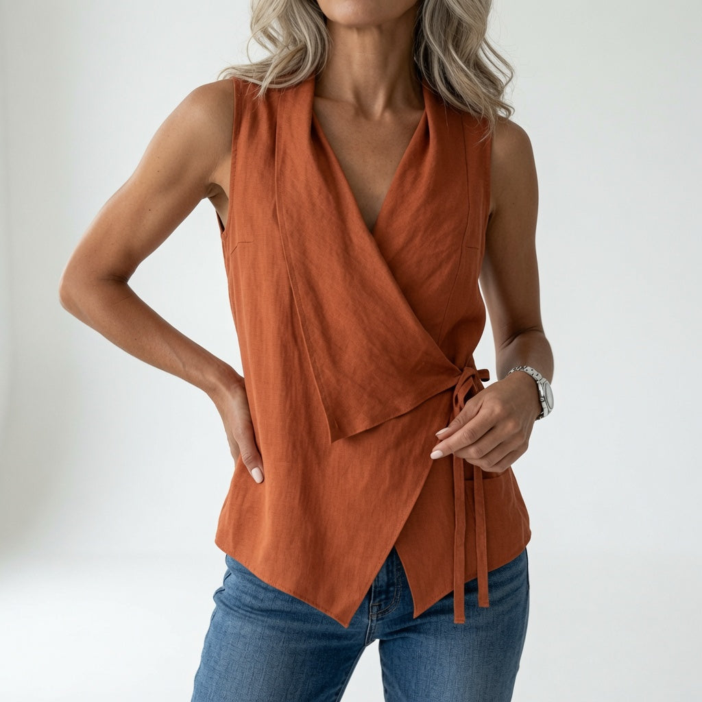 Aurévia™ — Flydende slå-om-bluse med afslappet elegance