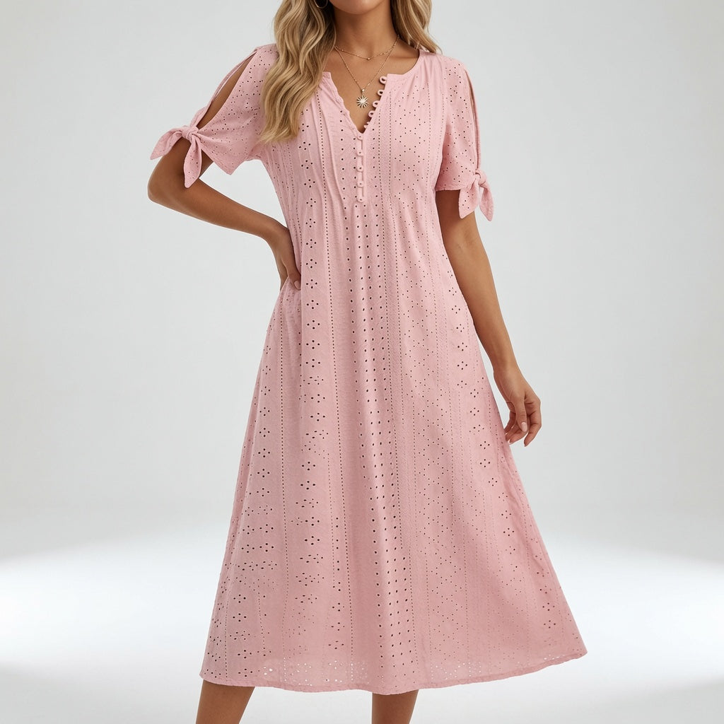 Lorélia™ — Broderet boheme-kjole med sommerlig elegance