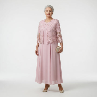 Victorine™ — Lang festkjole med elegant blomsterdesign