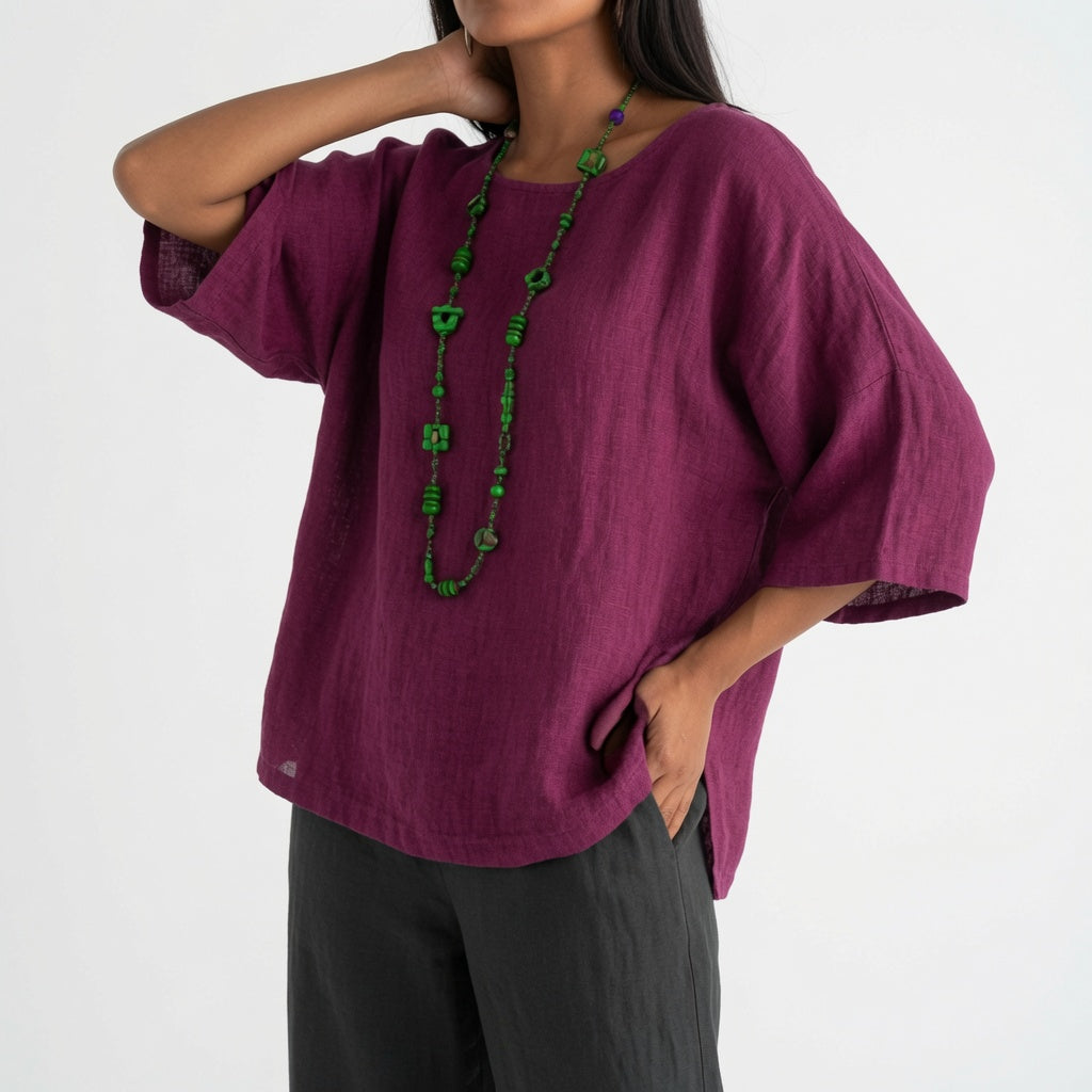 Ésmélia™ — Løstsiddende bluse med naturlig elegance