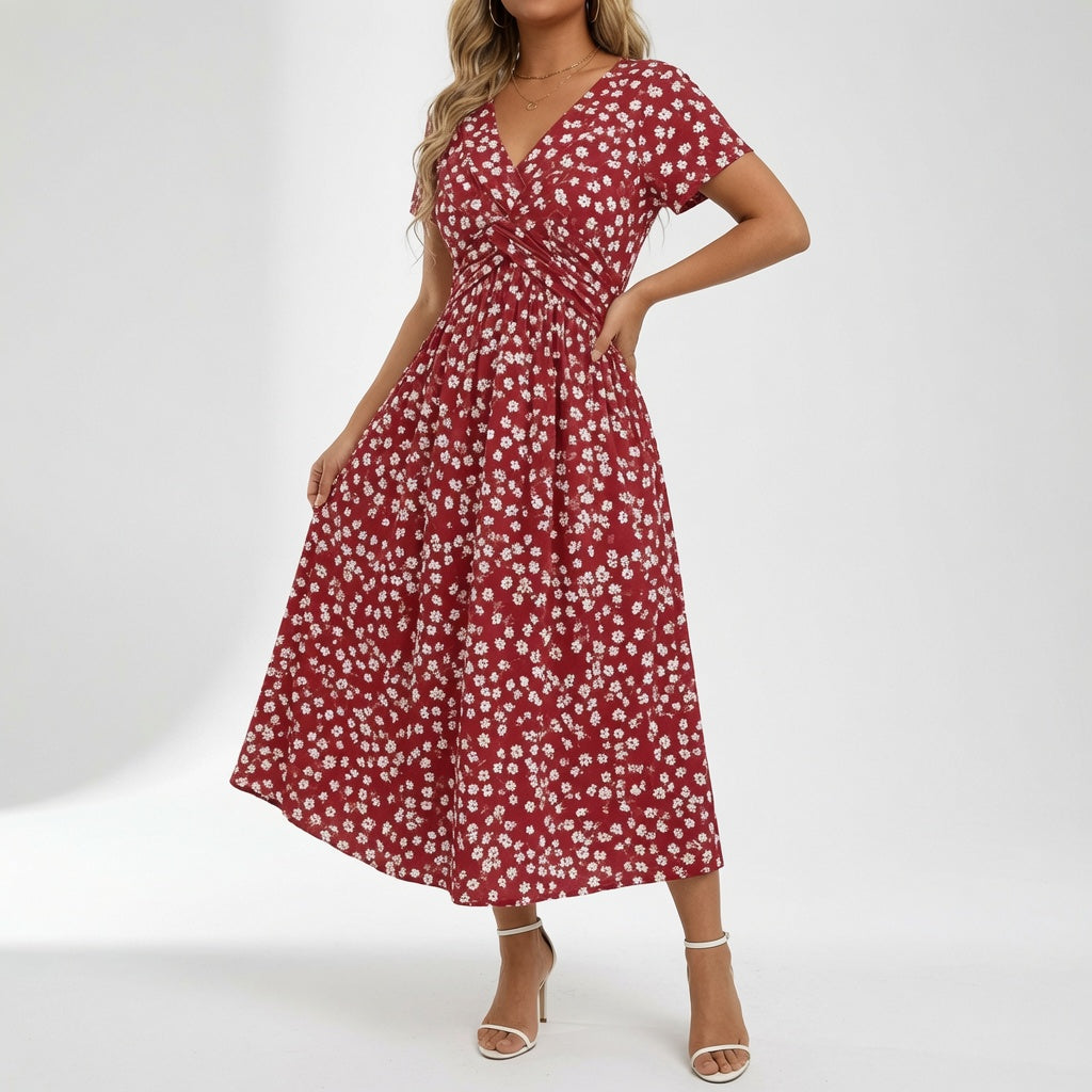 Florévia™ — Flydende blomsterkjole med romantisk elegance