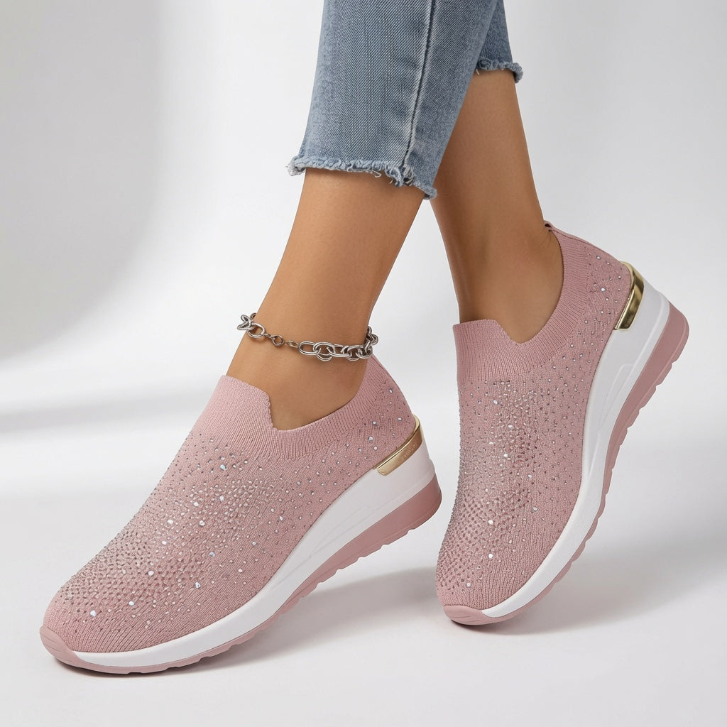 Brillantine™ — Elegant slip-on sneaker med plateau og strass