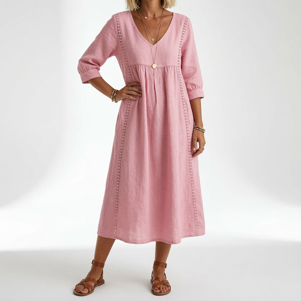 Éléonisse™ — Flydende midikjole med naturlig elegance