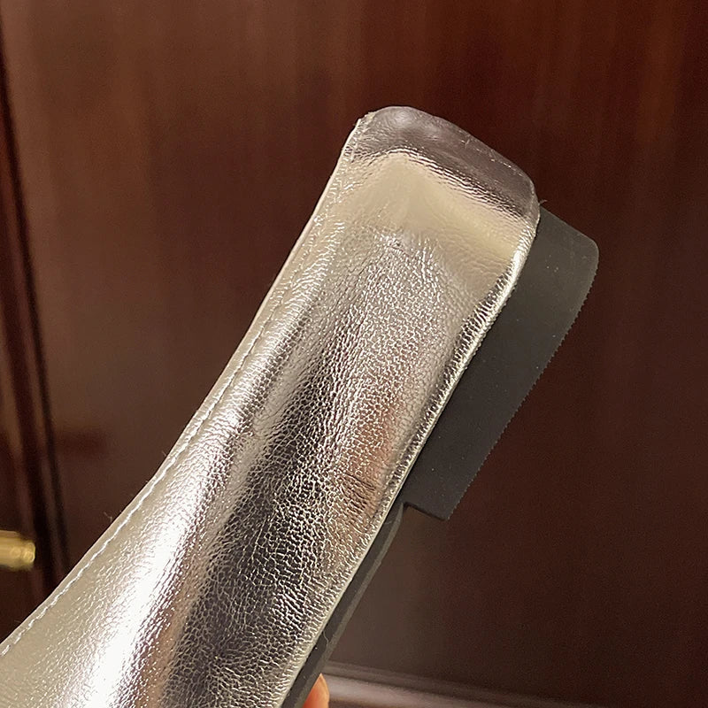 Beatrice | Metallic mules med firkantet tå