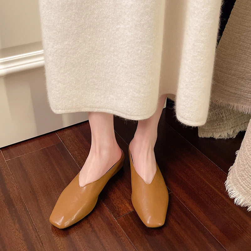 Beatrice | Metallic mules med firkantet tå