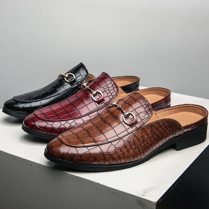 Marianna | Loafer-mules med krokodilleeffekt