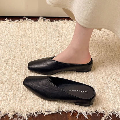 Beatrice | Metallic mules med firkantet tå