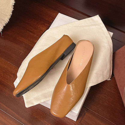Beatrice | Metallic mules med firkantet tå