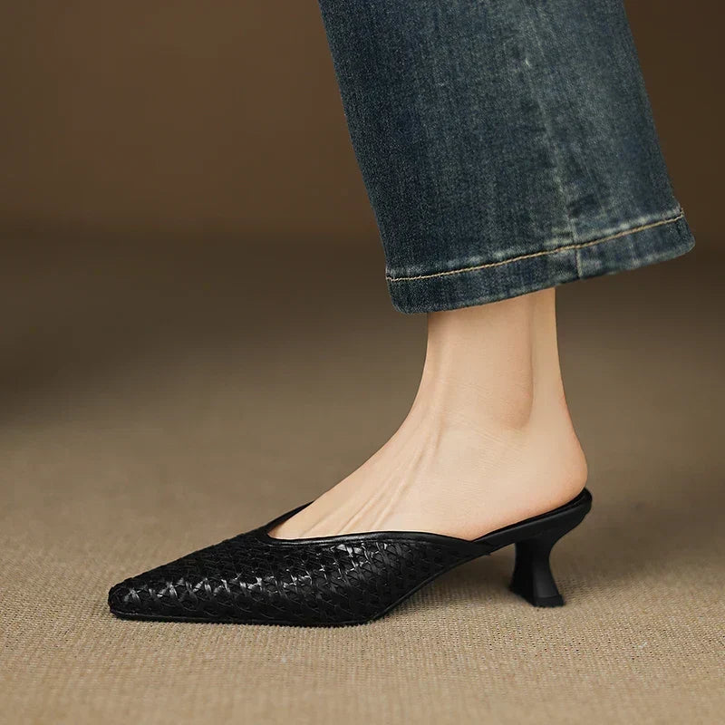 Maria | Flettede mules med spids tå