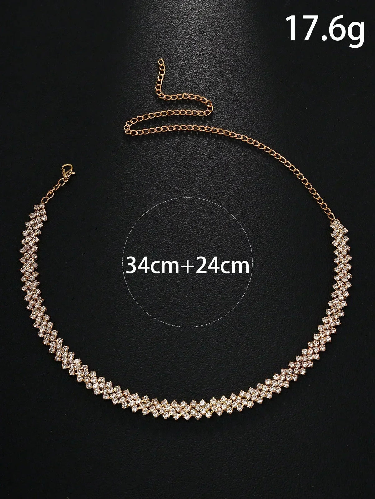 Elegant halskæde med strass
