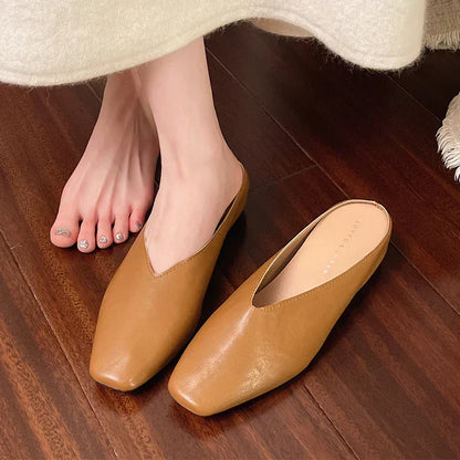 Beatrice | Metallic mules med firkantet tå