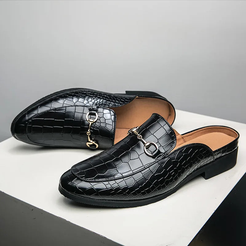 Marianna | Loafer-mules med krokodilleeffekt