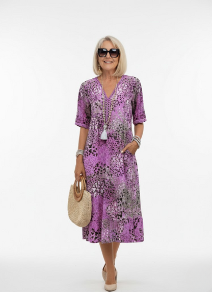 Florentine™ — Elegant flydende midikjole med blomster