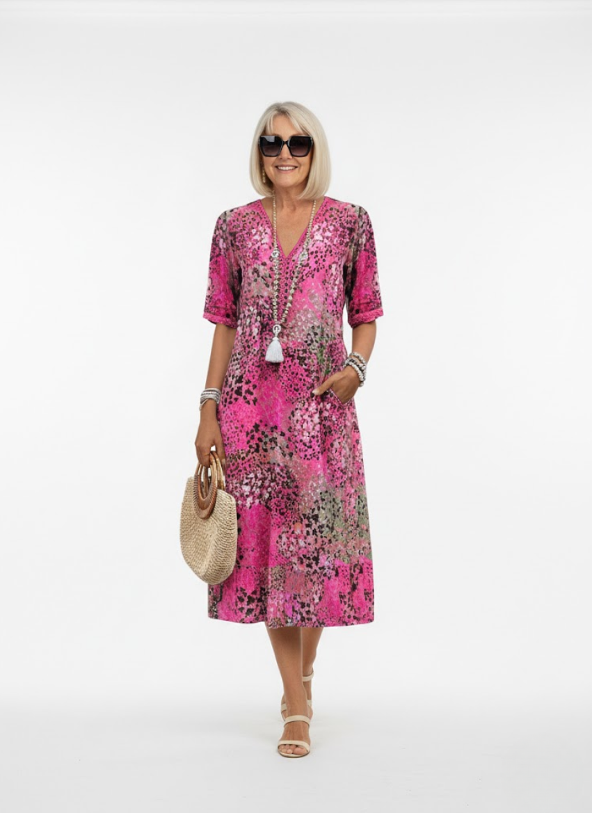 Florentine™ — Elegant flydende midikjole med blomster