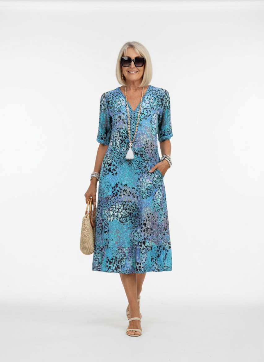 Florentine™ — Elegant flydende midikjole med blomster