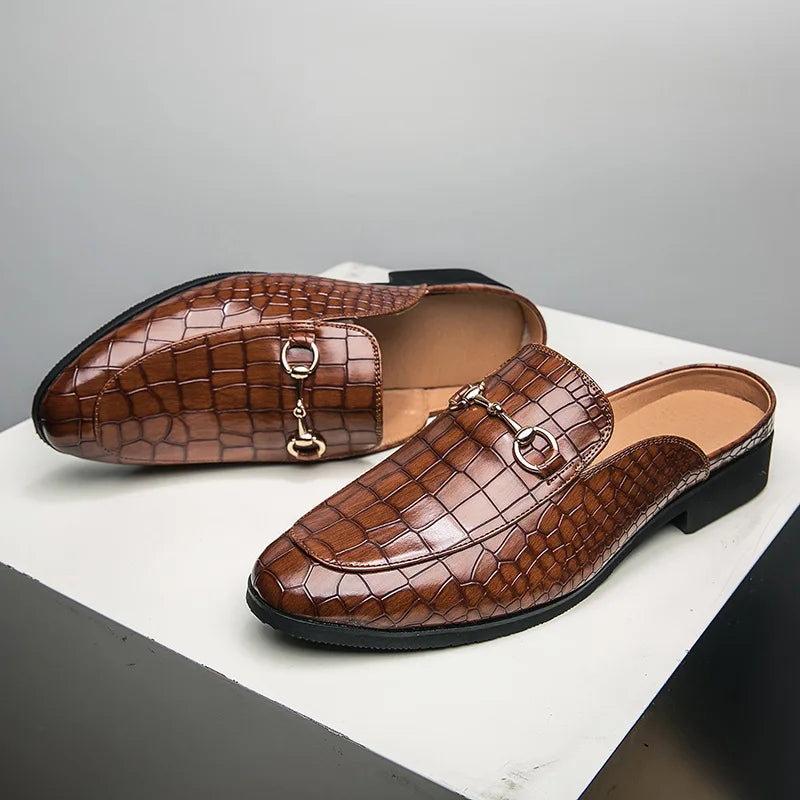 Marianna | Loafer-mules med krokodilleeffekt